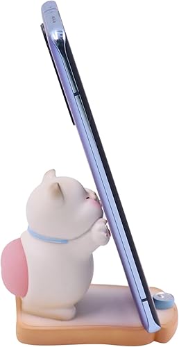 Amamcy Lindo gato teléfono móvil soporte de madera Smartphone escritorio titular para todos los teléfonos móviles Animal teléfono soporte escritorio