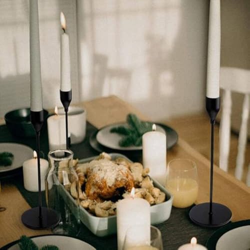 Frtim Black Candlestick Holder Set Of 6, Black Taper Candle Holder For Candlesticks, Modern Farmhouse Decorative Candlestick Holder For Dining Table Centerpiece, Wedding, Party, Anniversary #TOP3