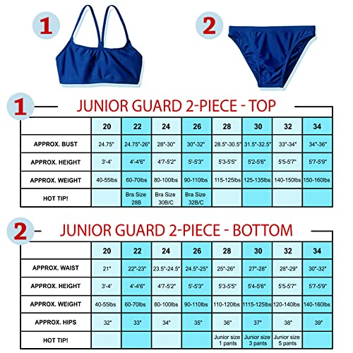 Junior Guard 2-Piece Thin Strap Swimsuit R.Blue-20/B 32/T