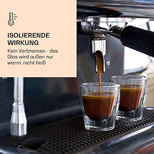 DUOS® Espressotassen Glas 4x80ml, Doppelwandige Gläser Latte Macchiato, Doppelwandige Kaffeegläser, Teegläser, Cappuccino Gläser, Eiskaffee Thermogläser doppelwandig, Latte Macchiato