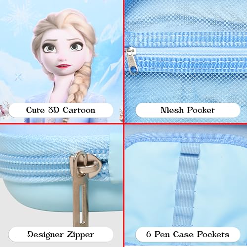 Image of Stylbase Pencil Box Suitcase for Boys & Girls | Hard School Pencil Case Geometry Box with Password Lock & Handle | Pencil Pouch for School Supplies Kids (Light Sky Blue)