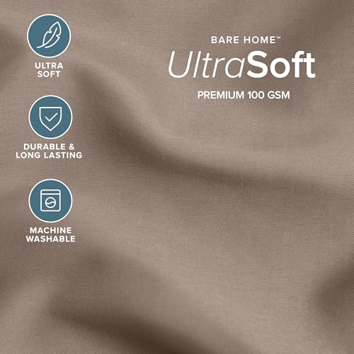 Image of Bare Home Comforter Set - Queen Size - Goose Down Alternative - Ultra-Soft - Premium 1800 Series - Hypoallergenic - All Season Breathable Warmth (Queen, Taupe)