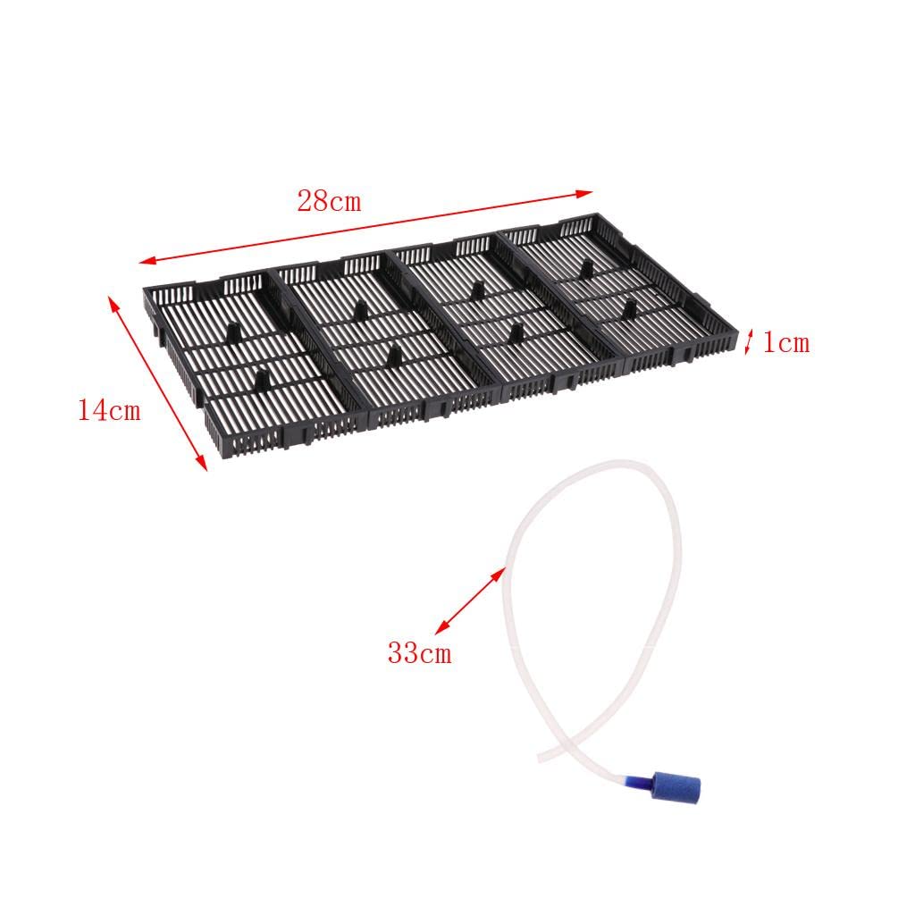 predolo 9 Stück Aquarium Unterbodenfilter Filterplatte Bodenfilterplatte Kunststoffplatte Luftleitungsschlauch Luftschlauch Fischbeckenfilter Isolierplatte, Typ 2