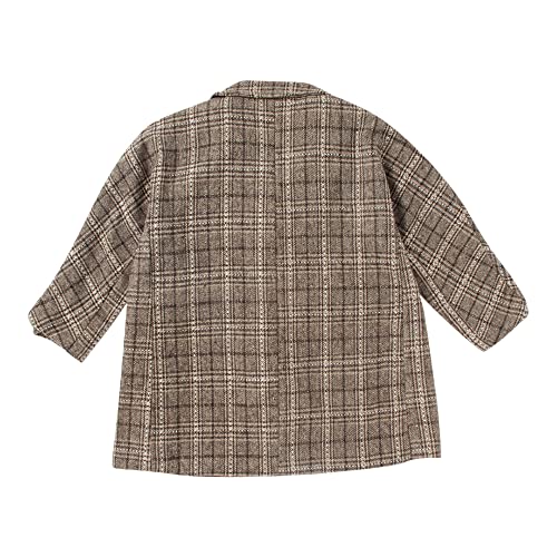 Image of Hopscotch Polycotton Boys Checkered Full-Sleeve Standard Length Pea Coat