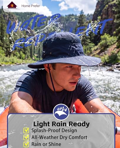 Image of Home Prefer UPF 50+ Men's Sun Hat Wide Brim Bucket Hat UV Protection Hat for Mens Womens Beach Safari Gardening Golf Fishing