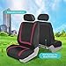 FH Group Car Seat Covers Full Set Cloth - Universal Fit Automotive Seat Covers, Low Back Front Seat Covers, Solid Back Seat Cover, Washable Car Seat Cover for SUV, Sedan and Van Burgundy
