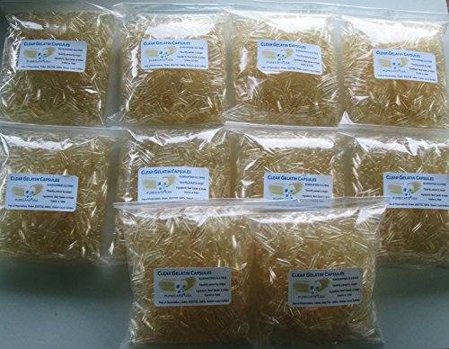 PurecapsUSA - Empty Gelatin Capsules - Size 1 (10,000 Capsules)