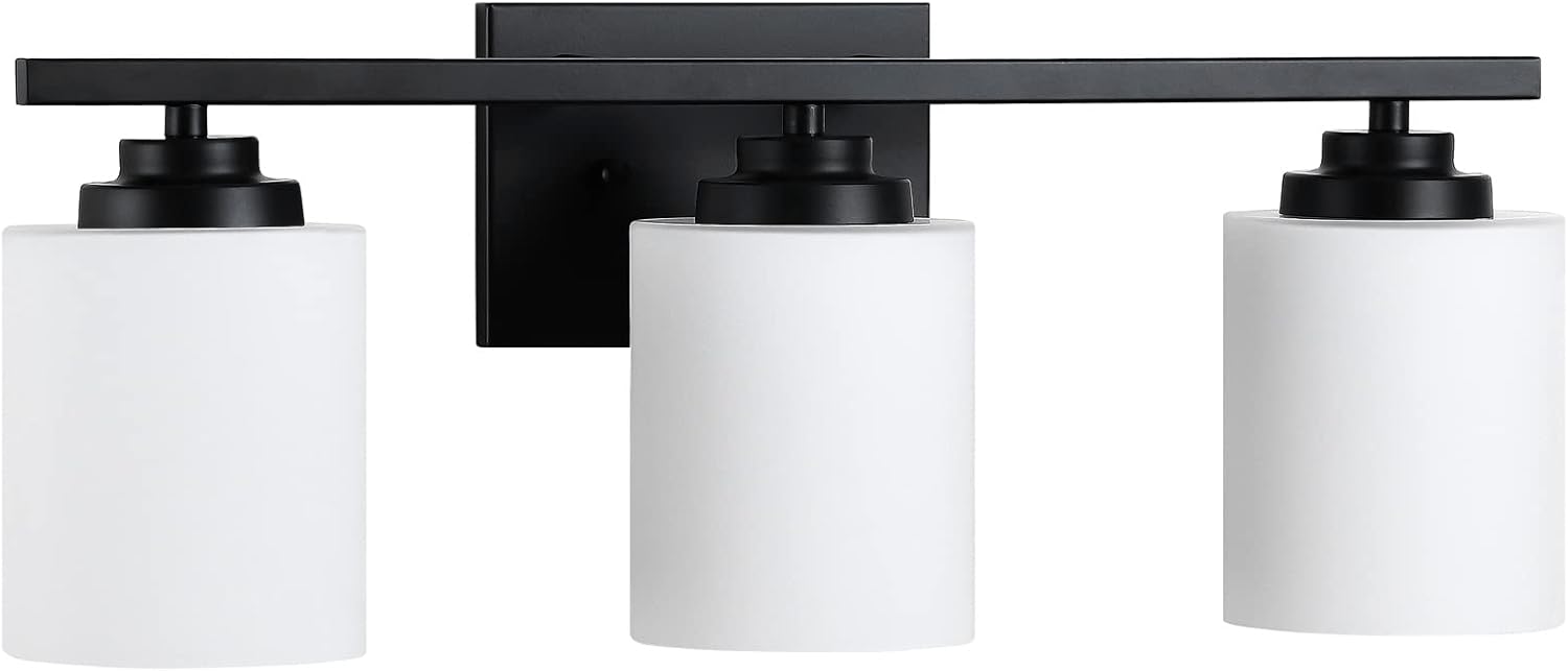 NEOUS Matte Black Vanity Lights for Bathroom, 3 Light Bathroom Vanity