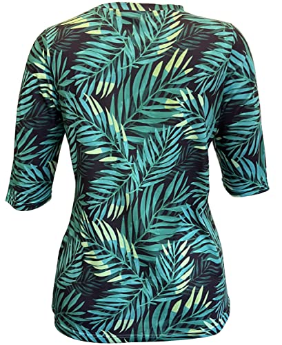 Image of JomeDesign Womens Tops 3 /4 Sleeve Shirts Round Neck Loose Casual Blouses Floral Print Tshirts