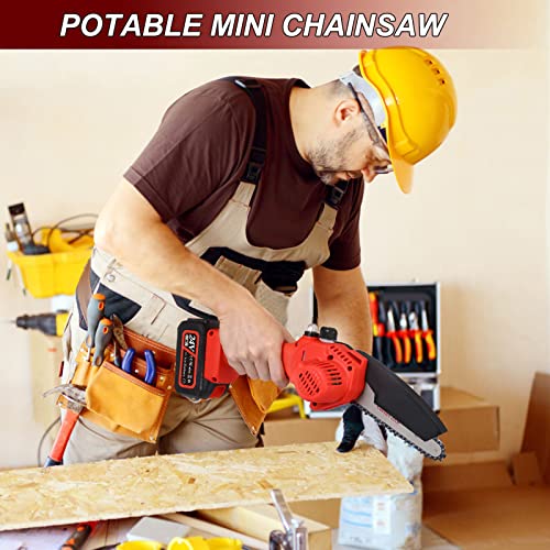 CEEPUY Mini Kettensäge mit Akku, 6 Zoll Akku Kettensäge Klein Mini Kettensäge mit Öler, 800W Tragbare Mini Einhand… – Bild 7