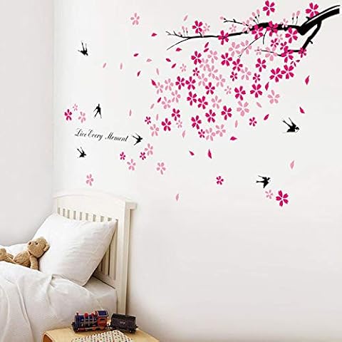 Walplus - Adhesivos Decorativos para la Pared, diseño de árbol en Flor y Golondrinas Cover