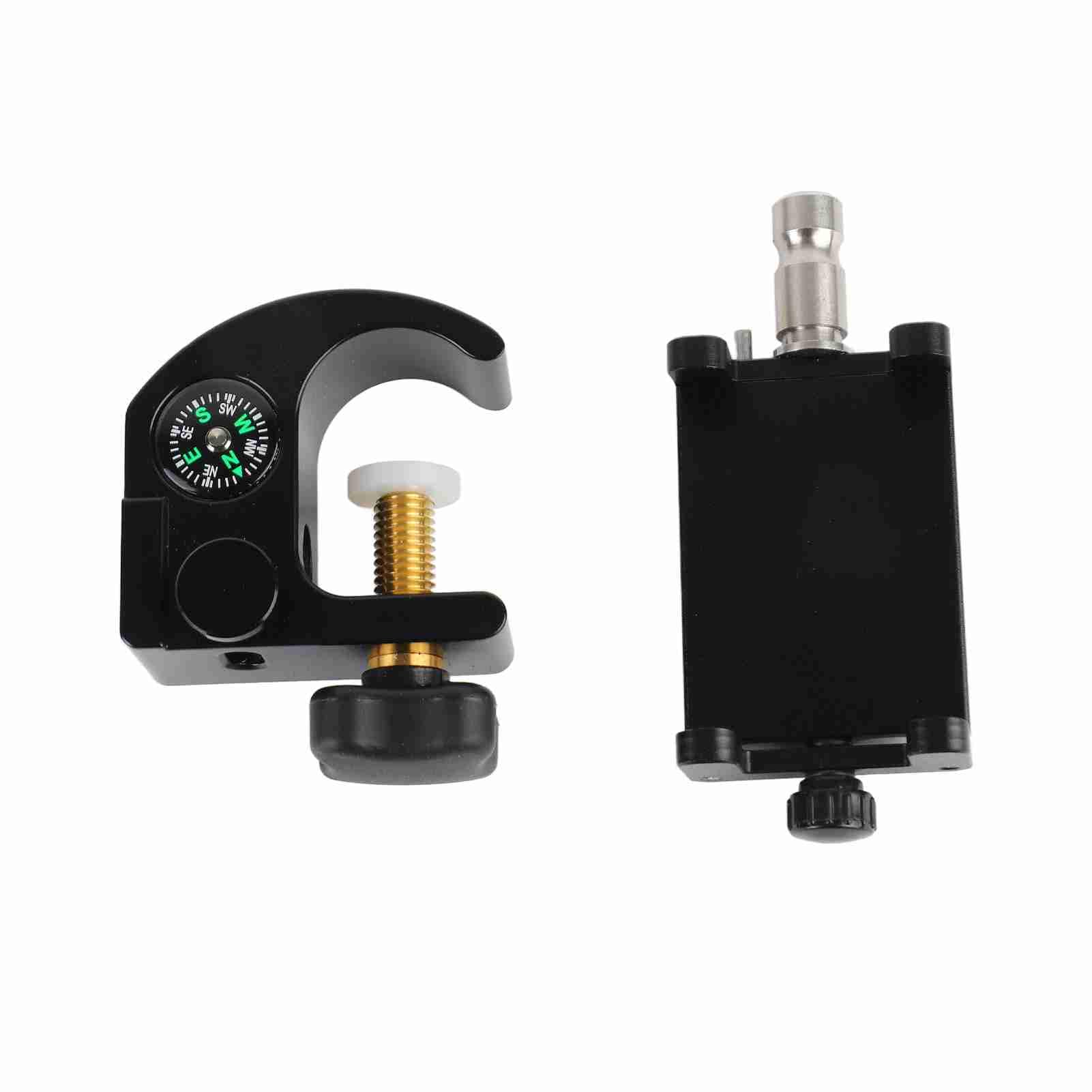 Abrazadera de Poste para Colector de Datos con Brújula y Soporte para Teléfono Soporte Universal Portátil para GPS RTK para Topografía con Material de Aleación de Aluminio