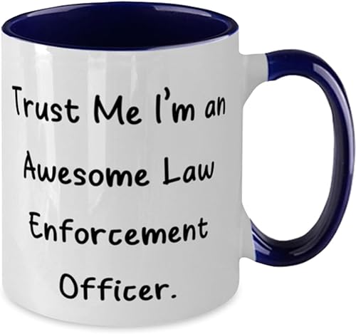 Miniatura 2 de Fun Law enforcement officer Gifts, Trust Me I'm an Awesome, Birthday Two Tone 11oz Mug For Law enforcement officer from Friends, Funny police