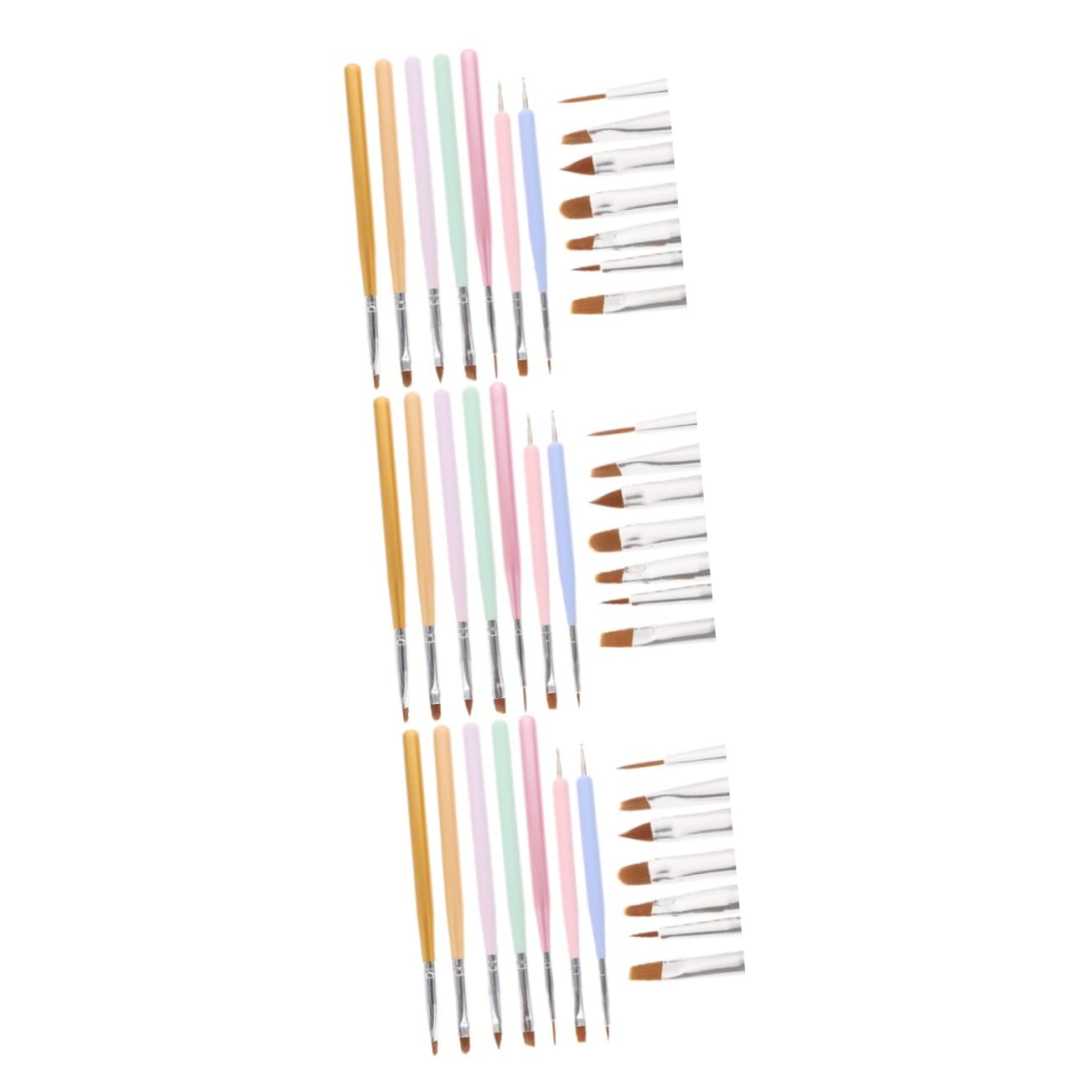 Healeved 21pezzi Pennelli Per Nail Art Di Pennelli Per Manicure Doppia Testa Colori Pastello Strumenti Per Disegno Unghie Per Decorazioni e Creazioni Artistiche Unghiali