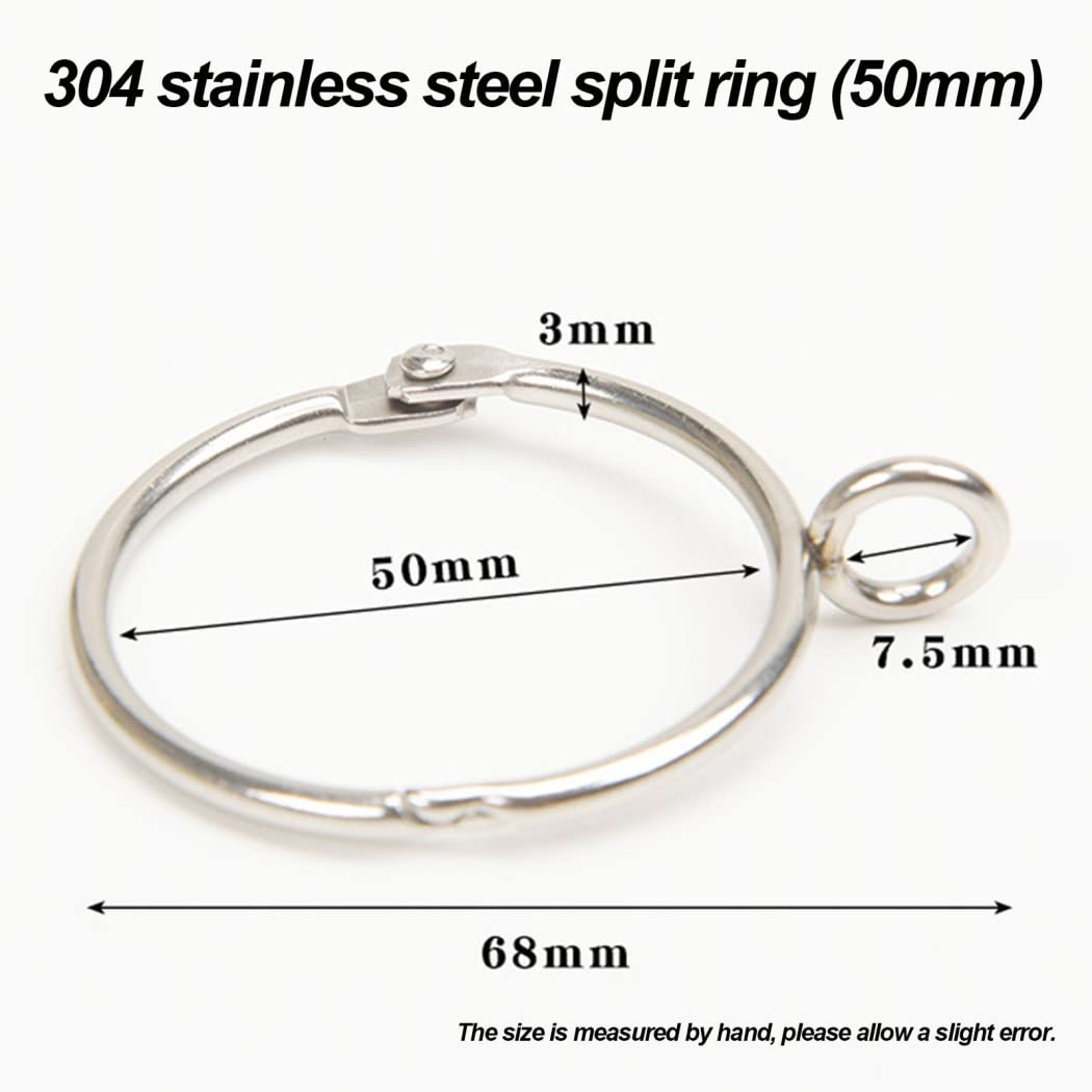 Lot de 40 anneaux de rideaux en métal pour rideaux et tringles à rideaux - Diamètre intérieur : 50 mm