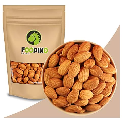 Mandeln mit Haut ganz Mandelkerne ohne Schale Mandel naturbelassen ungesalzen süß ungeschwefelt 100% Natural 500g - 5kg Mandel Kerne aus Australien wiederverschließbar Premium Qualität FOODINO (2,5kg) Cover
