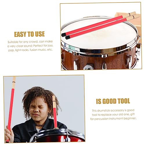 Par de baquetas profesionales para percusión, duraderas y resistentes al desgaste, con sonido suave para batería miniatura 3