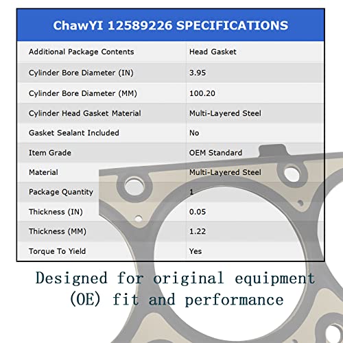 Image of 12589226 12498544 MLS Cylinder Multi Layer Head Gasket 2PCS for LS1 LS6 V8 4.8L 5.3L 5.7L LS Engine Head Gasket Kit, for Chevrolet for Buick for GMC for Pontiac for Hummer for Cadillac for Saab