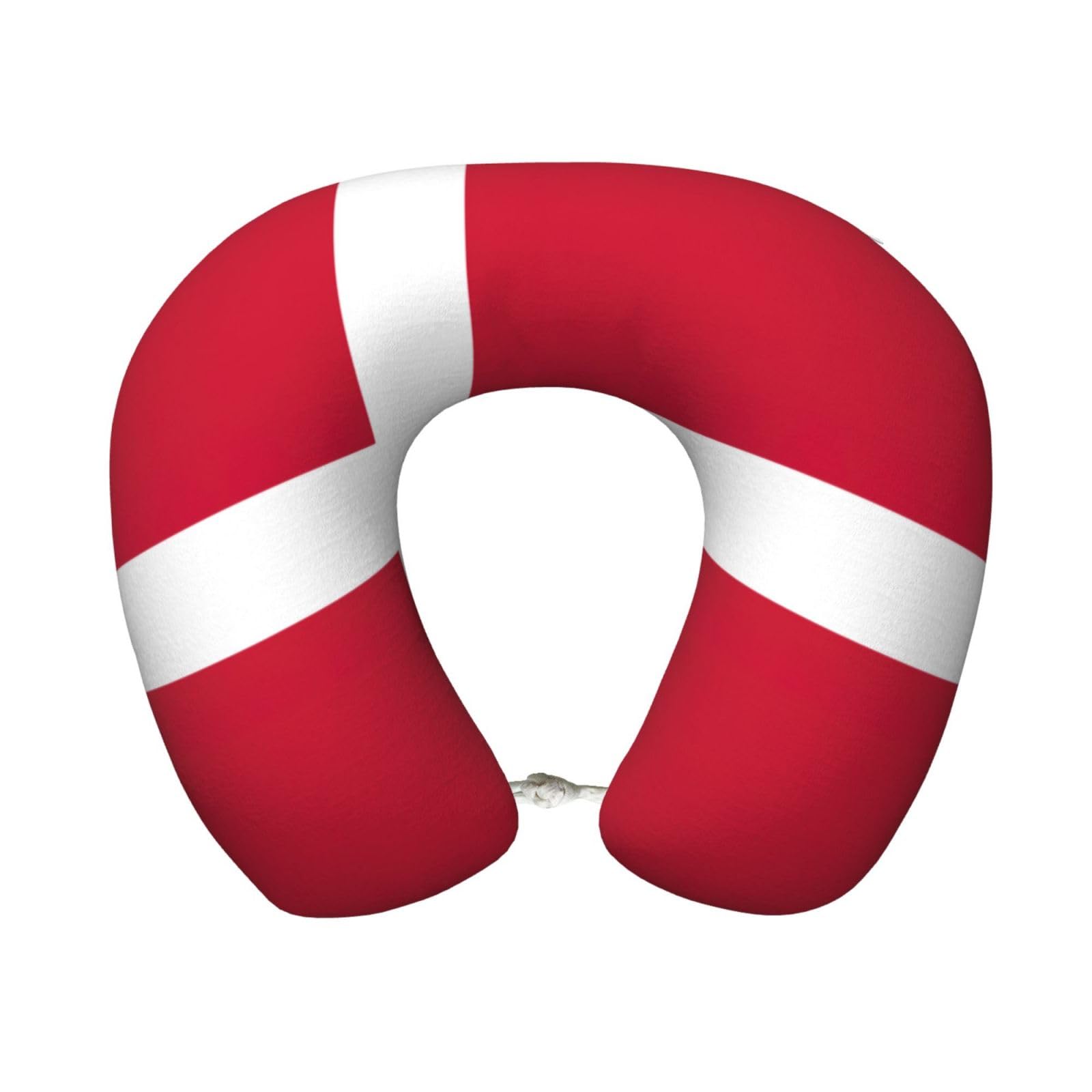 peiyeety Danish Flag Print Custom U-Shaped Pillow,Memory Foam Cervical Neck Travel Pillow,for Home,Camping,Travelling