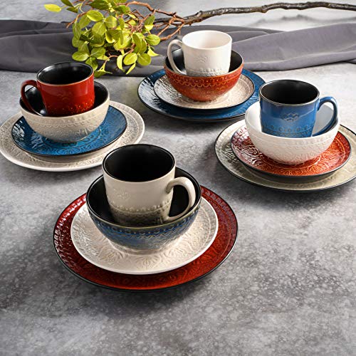Gibson Elite Milanto 16 Piece Dinnerware Set, Red The Home Kitchen Store