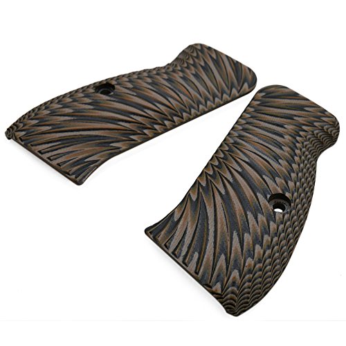 Cool Hand CZ 75 Compact G10 Grips, Sunburst Texture, Brand Coyote Color - Thumbnail 6