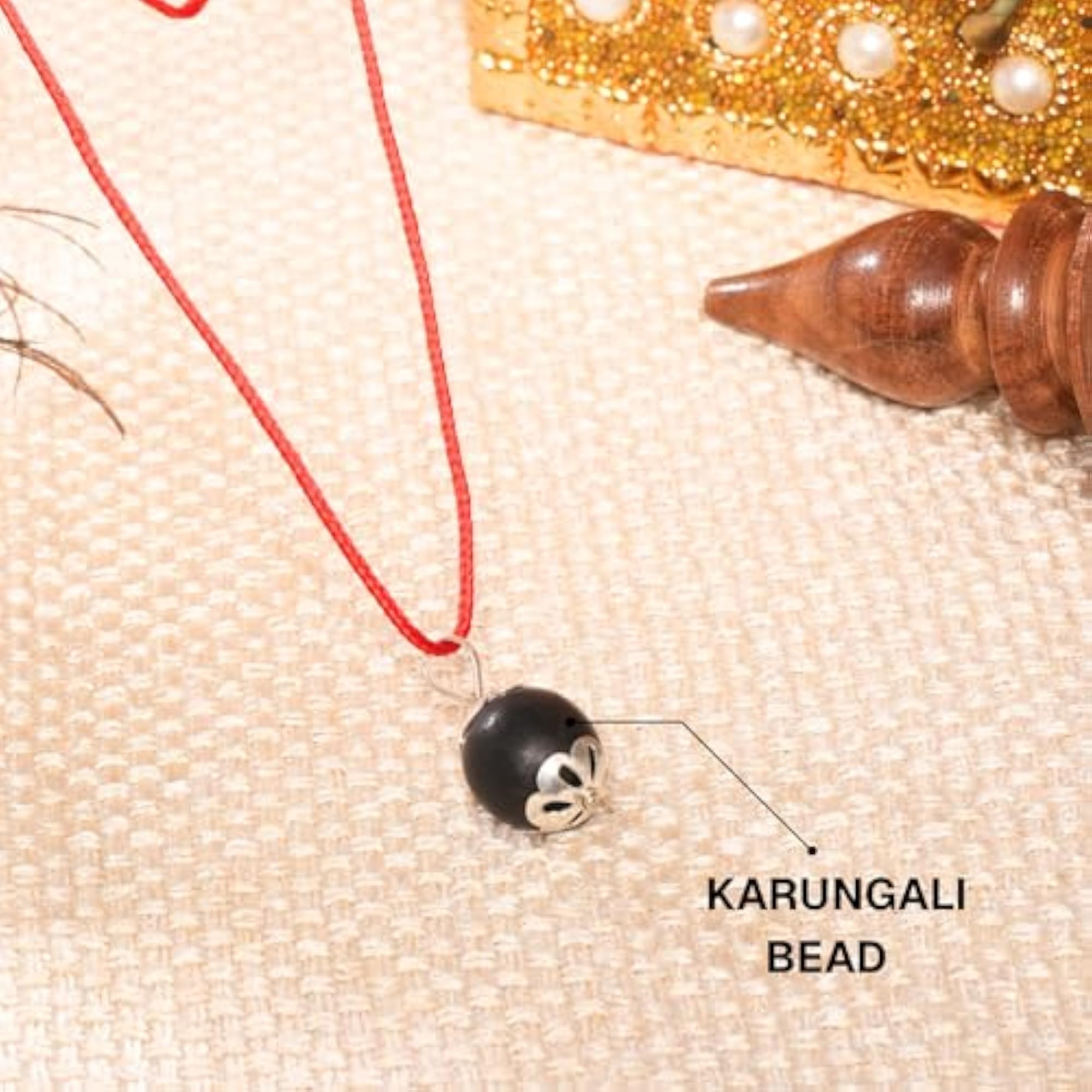Original Karungali Pendant Necklace with Ebony Wood Bead