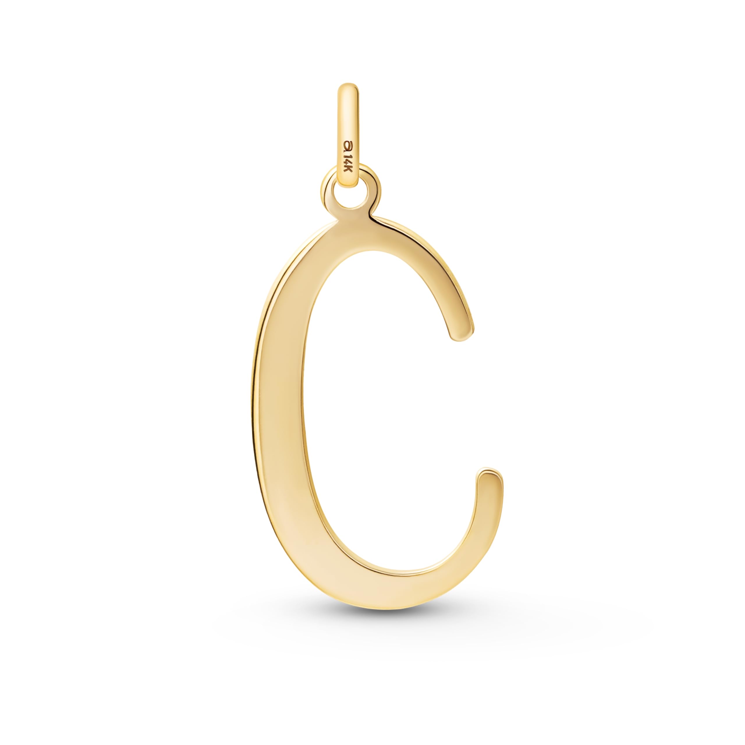 Amberta Pendentif Initiale en Or Jaune 14ct pour Femme | Pendentif Lettre en Or Massif | Pendentifs Seuls sans Chaîne
