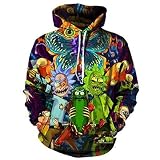 xincheng Adult Novelty 3D Printed Funny Cartoon Casual Sweatshirts Hoodies Pullover Green