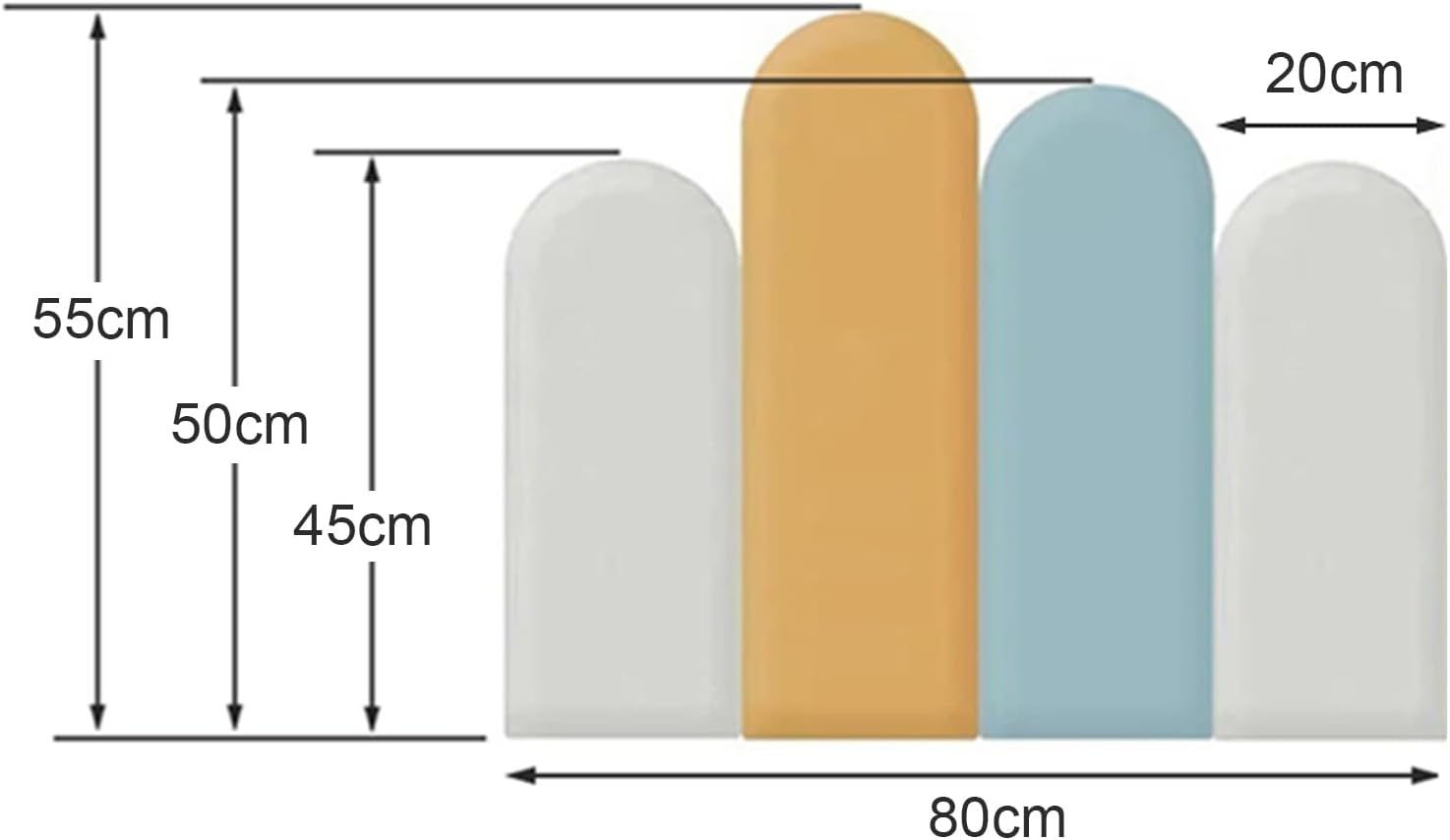 Peel and Stick Padded Wall Panels for Kids 3D Anti-Collision Wall Padding 3cm Thick Upholstered Headboard Panels for Interior Wall Covering Decor(Size:80X55cm)