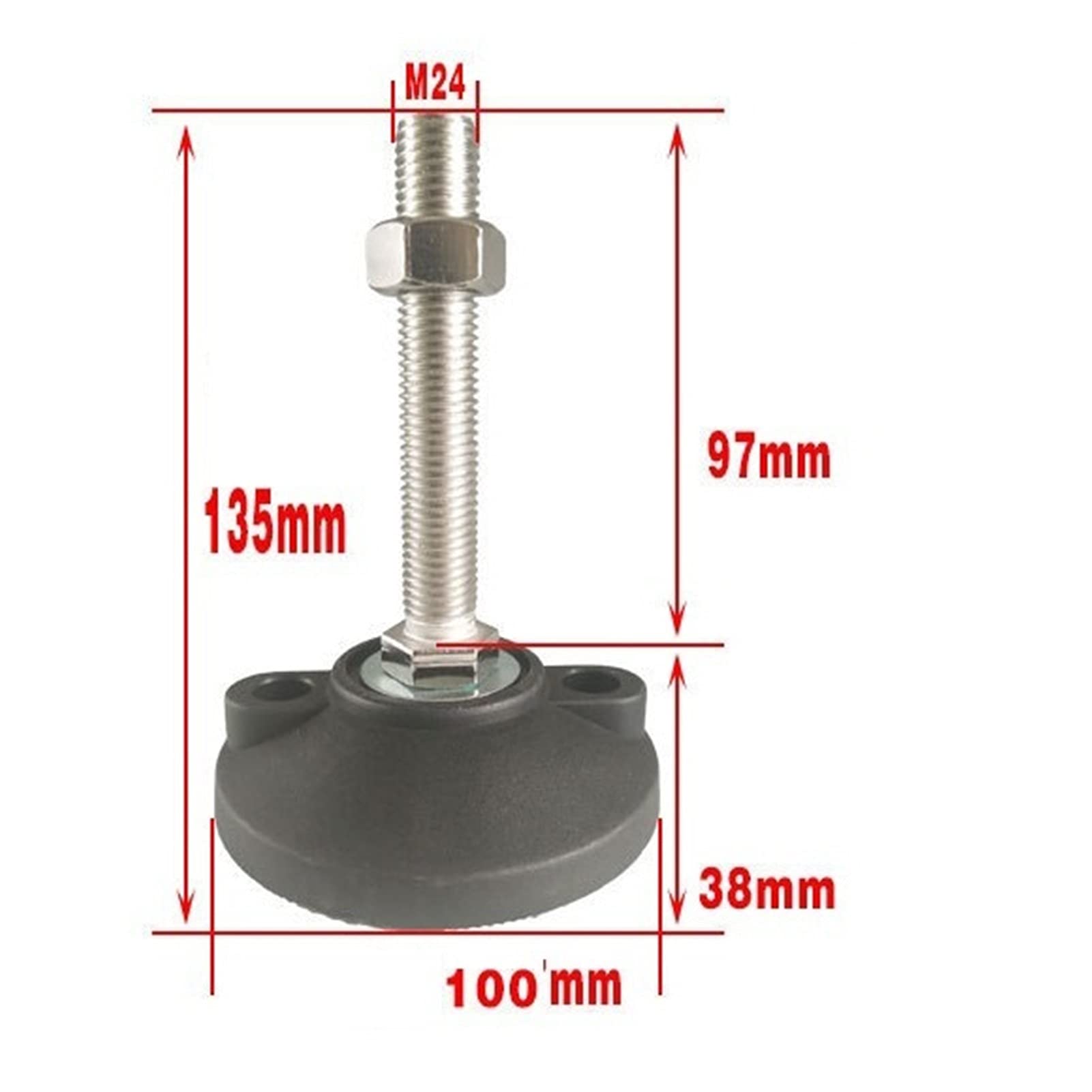 12 szt. Poziomica, Ślizgowe nóżki meblowe, Regulowane nóżki, Nogi maszynowe/Nogi stołowe/Nogi meblowe ，Nóżki meblowe(D100*M16*150 mm)
