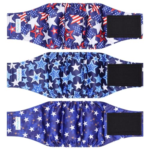 Image of Paw Legend Washable Dogs Diapers Male Dog Belly Bands for Male Dogs Diapers Reusable Puppy & Doggie Diapers Male (3 Pack, Medium)