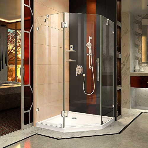 Dreamline Prism Lux 38 In. D X 38 In. W, Frameless Hinged Shower Enclosure, 3/8" Glass, Chrome Finish #TOP4