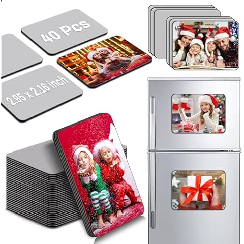 Lucomb 40 PCS Sublimation Magnets Blank, 5.5x7.5 CM Personalized Fridge Refrigerator Magnets Blanks Sublimation Magnetic Sticker Blanks Products for DIY Kitchen Microwave Office Wall Door Decorative Cover