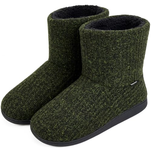 GURGER Zapatillas Casa Bota Hombre Invierno Forro de Peluche Cerradas Pantuflas de Casa Zapatillas de Estar Botines Cálido...