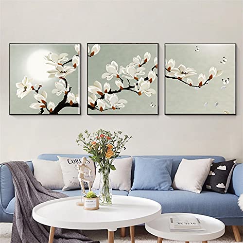 Affiche Toile Printemps Magnolia Fleurs 60x60 cm cadre non inclus