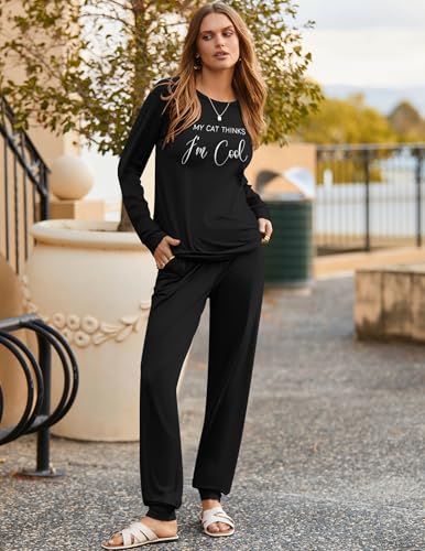 Ekouaer Pajama Sets for Women 2 Piece Plaid Pjs Long Sleeve Lounge Sets Comfy Gingham Nightwear with Pockets2