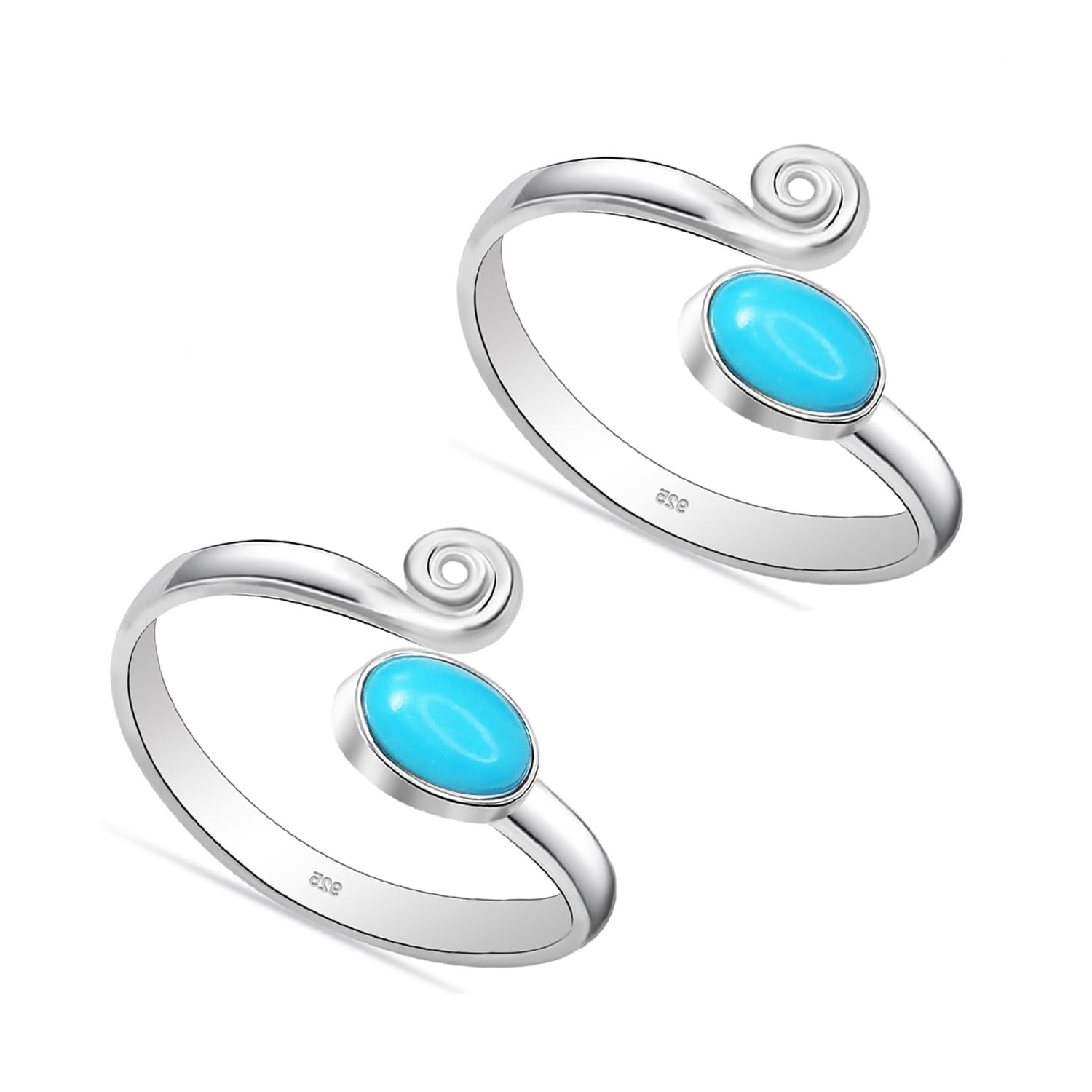 925 Sterling Silver Toe Rings for Women | BIS Hallmarked Birthstone Adjustable Toe Ring | Elegant and Comfortable Toering Jewelry Gifts | Anniversary Birthday Wedding Gift-image-30
