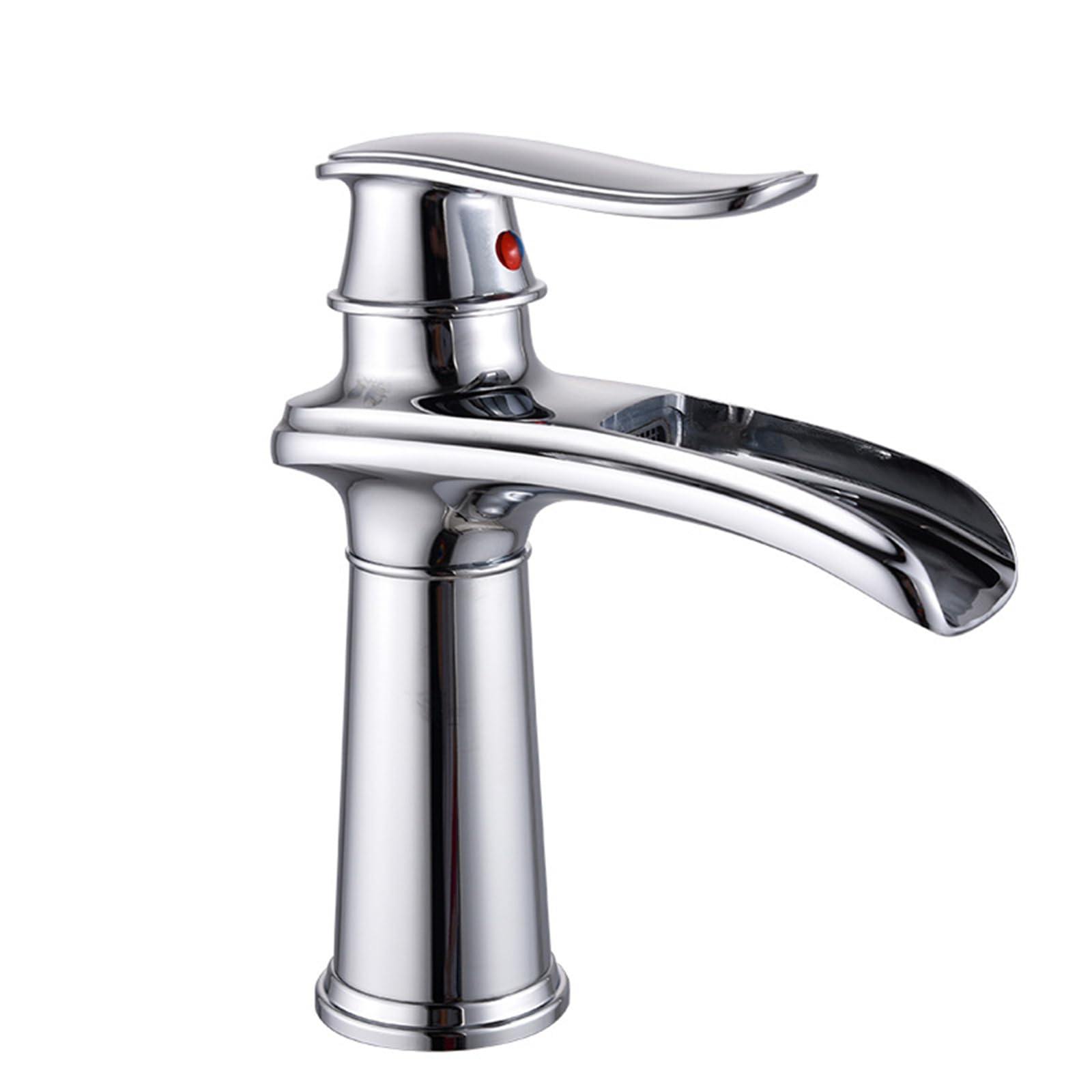 ANVLOJRIH Waterfall Basin Faucet, Bathroom Faucet, Antique Basin Mixer, Brass Basin Faucets (Galvanised, Short)