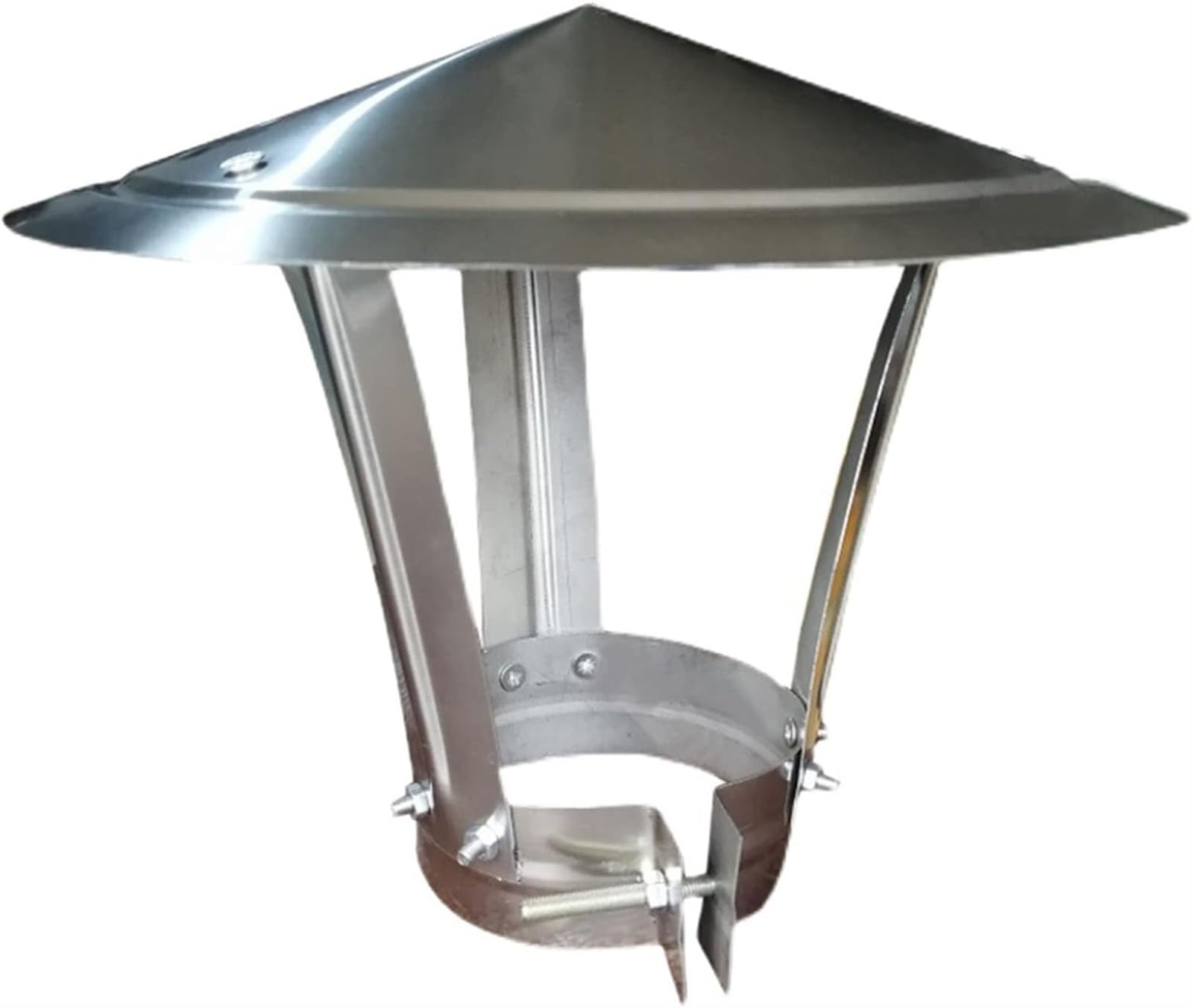 Edelstahl-Kaminabdeckung für Ofenrohre mit 80–300 mm Durchmesser, universelle Abzugshaube zum Schutz des Kamins (Größe: 10 cm x 25 cm) ()