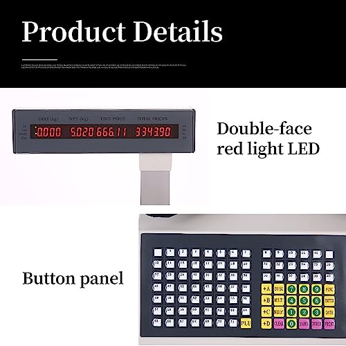 Báscula comercial digital con impresora térmica y pantalla doble miniatura 7