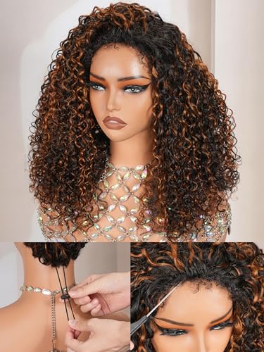Water Wave Half Wig Human Hair Highlight 20 Inch |