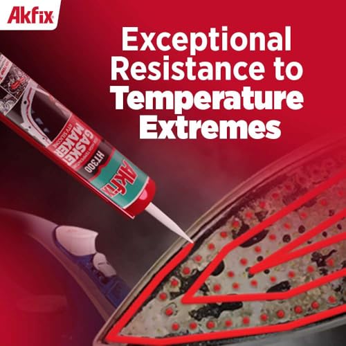 Image of Akfix HT300 High Temp Silicone Gasket Maker (1x10.1 fl.oz.) - Red RTV Gasket Sealer, Flexible High Heat Silicone Sealant Up to 600F, Valve Cover Gasket Sealant for Automotive | 1 Pack