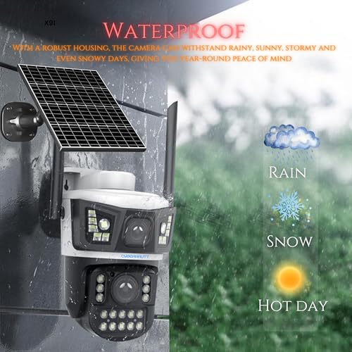 Image of XUGA-Cybernautt Series X9I 8MP PTZ Dual Solar 4G Sim Outdoor CCTV Camera | Color Night Vision | Motion Detection | Water Proof | AOV Detection | Use Air-tel 4G Sim