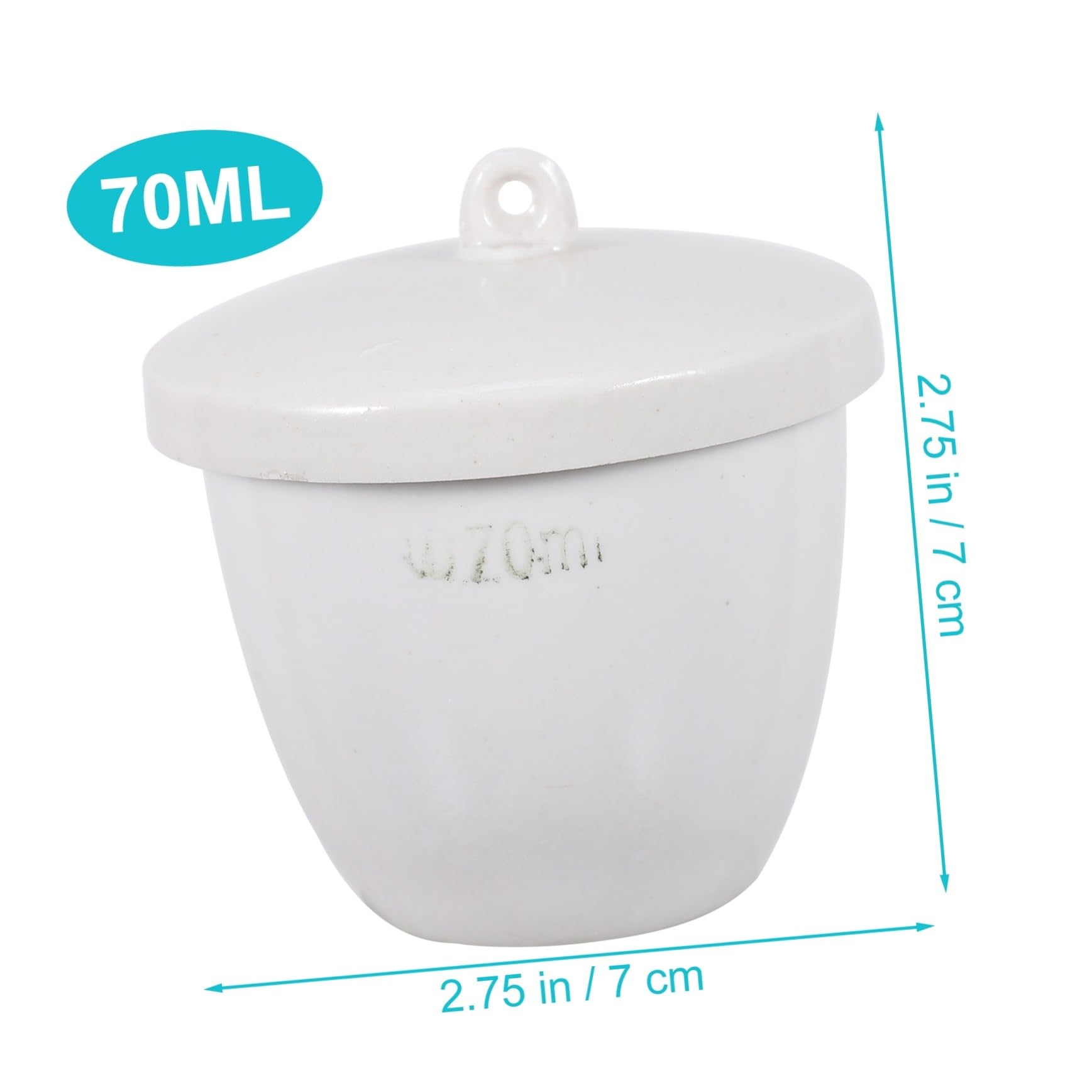 4 Pezzi Crogiolo in Ceramica con Coperchio 70ml Resistente Agli Acidi alla Corrosione per Laboratori e Industria Farmaceutica