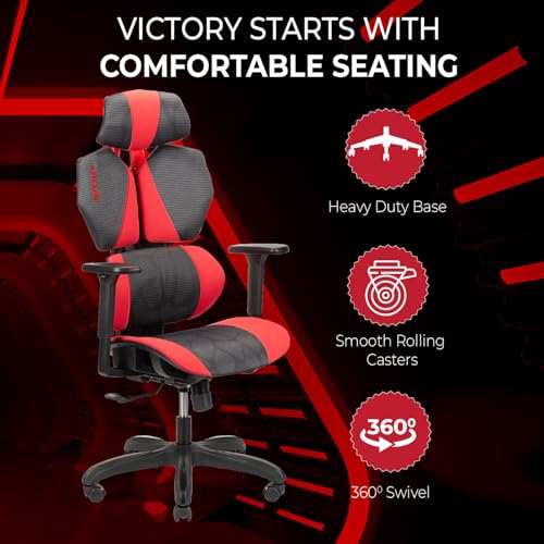 Image of NiTHO WASP Ergonomic Mesh Gaming Office Chair | Adaptive Lumbar Support, 3D Armrests, Breathable Mesh Computer Desk Chair, Height Adjustable Swivel Office Chair for Home Office, Study or Gaming, Red