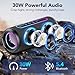 Bluetooth Lautsprecher mit Licht, 30W Musikbox Bluetooth 5.4 mit Dualen Bass-Treibern, 30H Akku boxen, TWS Koppelbar Stereo Sound, IPX7 Wasserdicht, AUX/TF, Tragbarer Speaker für Party Outdoor Reisen