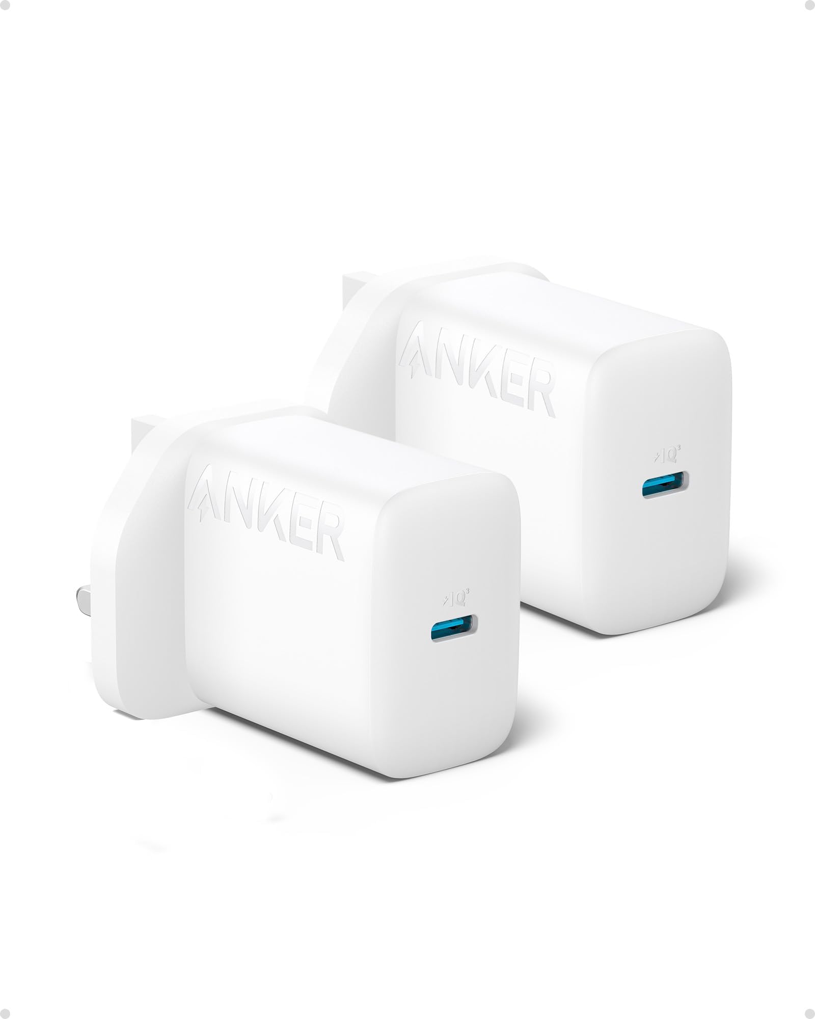 AnkerUSB C Plug, 2-Pack 20W Fast Wall Charger, USB C Charger Block for iPhone 15/15 Plus / 15 Pro / 15 Pro Max/iPad Pro/AirPods Pro 2 and More (Cable Not Included)