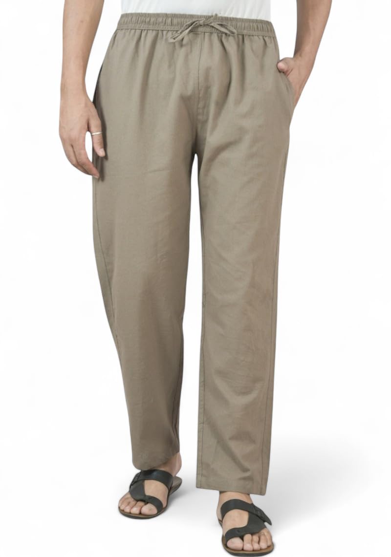 qashida Men’s Formal Cotton Pants, Pure Cotton, Elastic Waist with Drawstring, Formal & Lounge Wear-picture-37