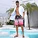 Adisputent Mens Swim Trunks with Compression Liner Quick Dry Swimsuit with Zipper Pockets Bathing Suit Beach Swim Shorts Flamingo 2XL