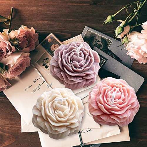 2Pcs Peony Flower Silicone Soap Molds 3D Resin Candle Molds Flower Fondant Silicone Mold For Handmade Cake Decoration Cupcake Jelly Candy Chocolate Epoxy Casting Resin Craft #TOP1